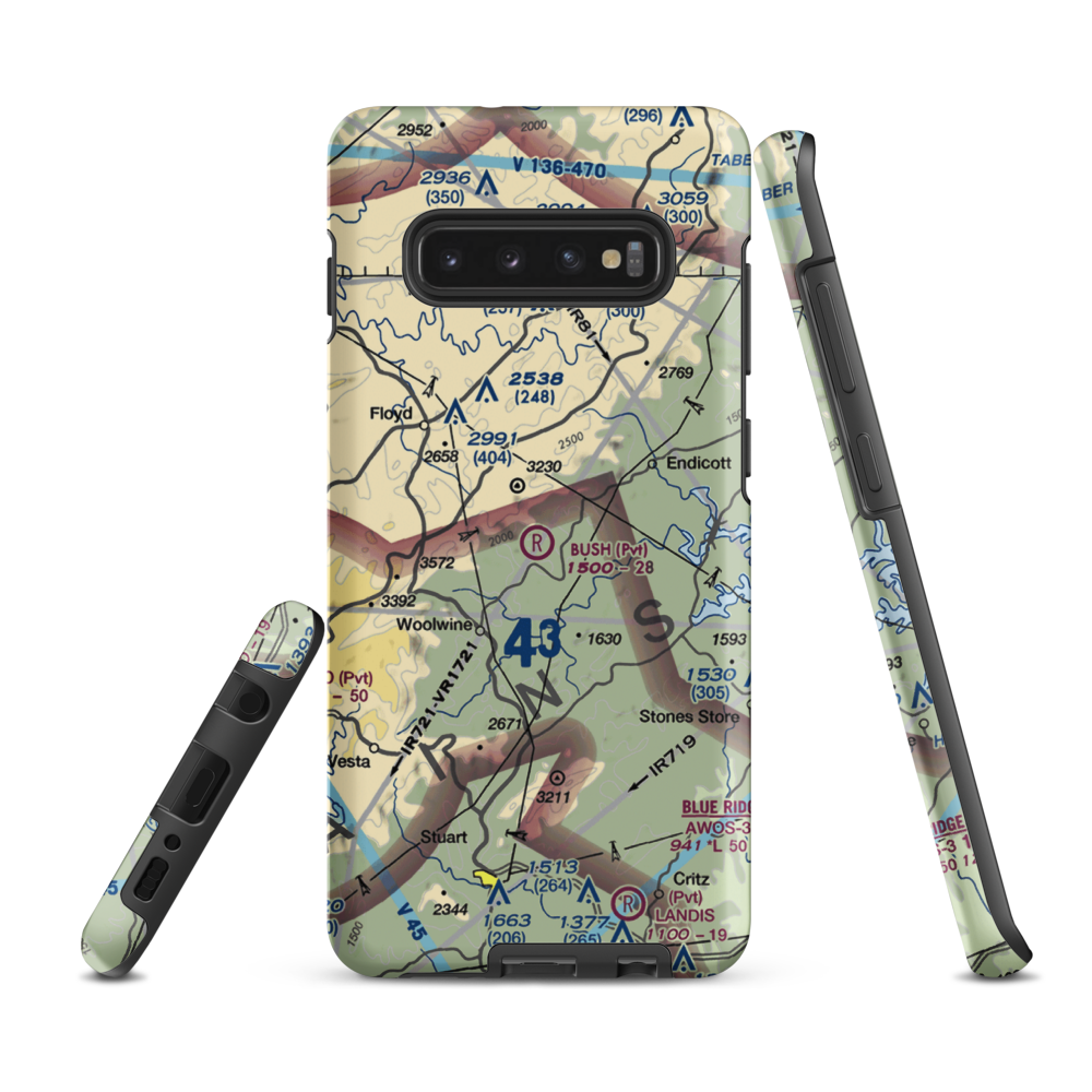 Bush Airport (6VA9) VFR Sectional Samsung Phone Case Samsung Galaxy S10 Plus model shown