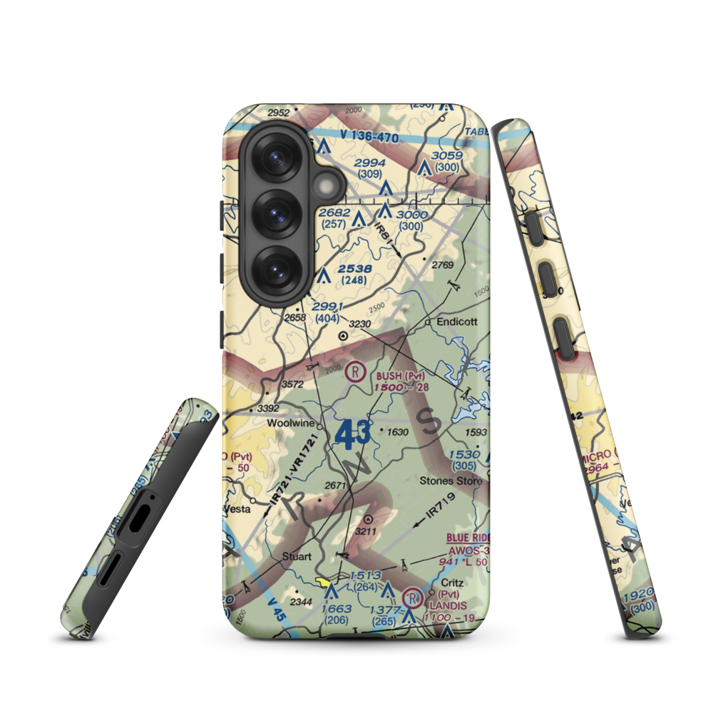 Bush Airport (6VA9) VFR Sectional Samsung Phone Case Samsung Galaxy S25 model shown