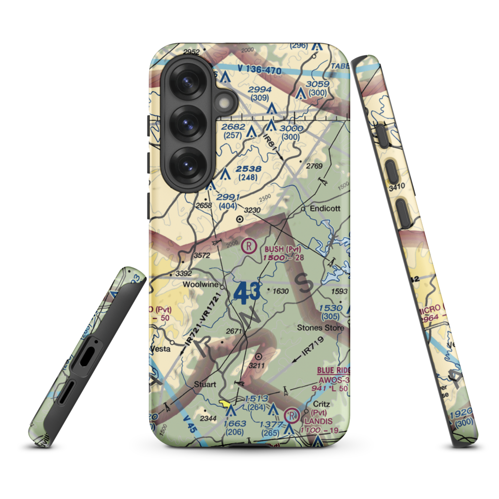 Bush Airport (6VA9) VFR Sectional Samsung Phone Case Samsung Galaxy S25 Plus model shown
