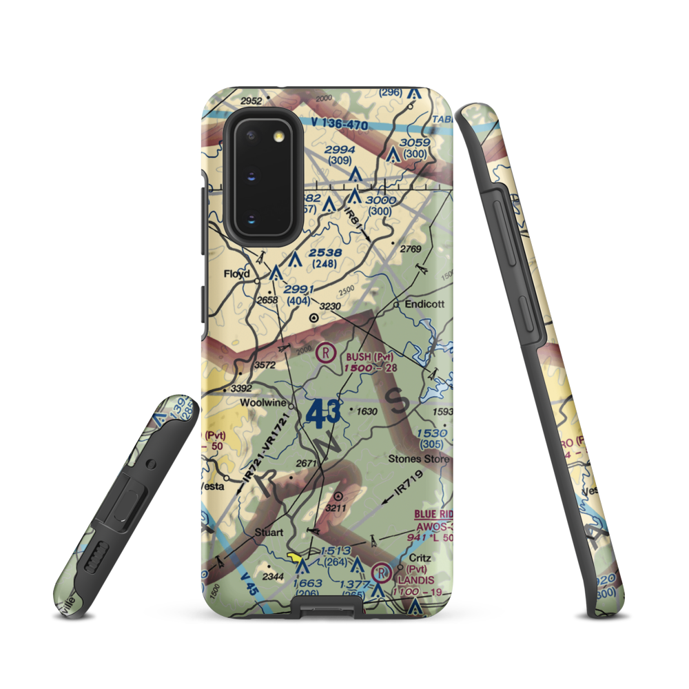 Bush Airport (6VA9) VFR Sectional Samsung Phone Case Samsung Galaxy S20 model shown