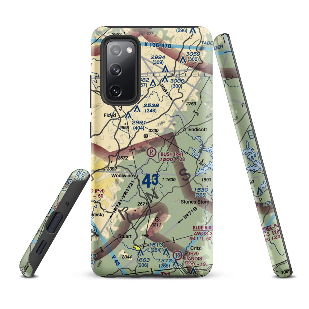 Bush Airport (6VA9) VFR Sectional Samsung Phone Case Samsung Galaxy S20 FE model shown