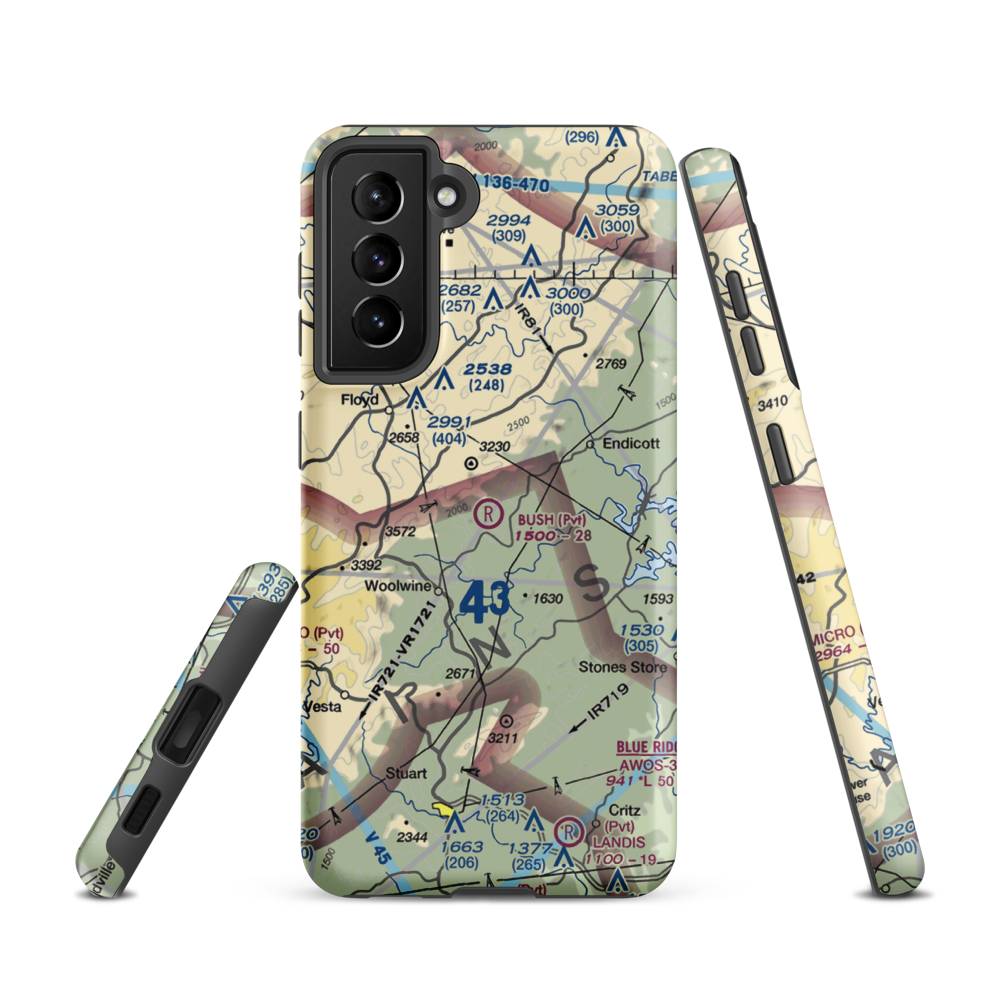 Bush Airport (6VA9) VFR Sectional Samsung Phone Case Samsung Galaxy S21 model shown