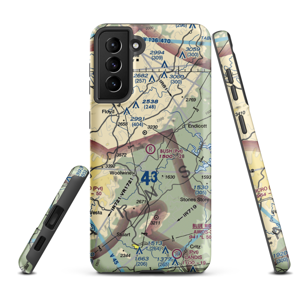 Bush Airport (6VA9) VFR Sectional Samsung Phone Case Samsung Galaxy S21 Plus model shown
