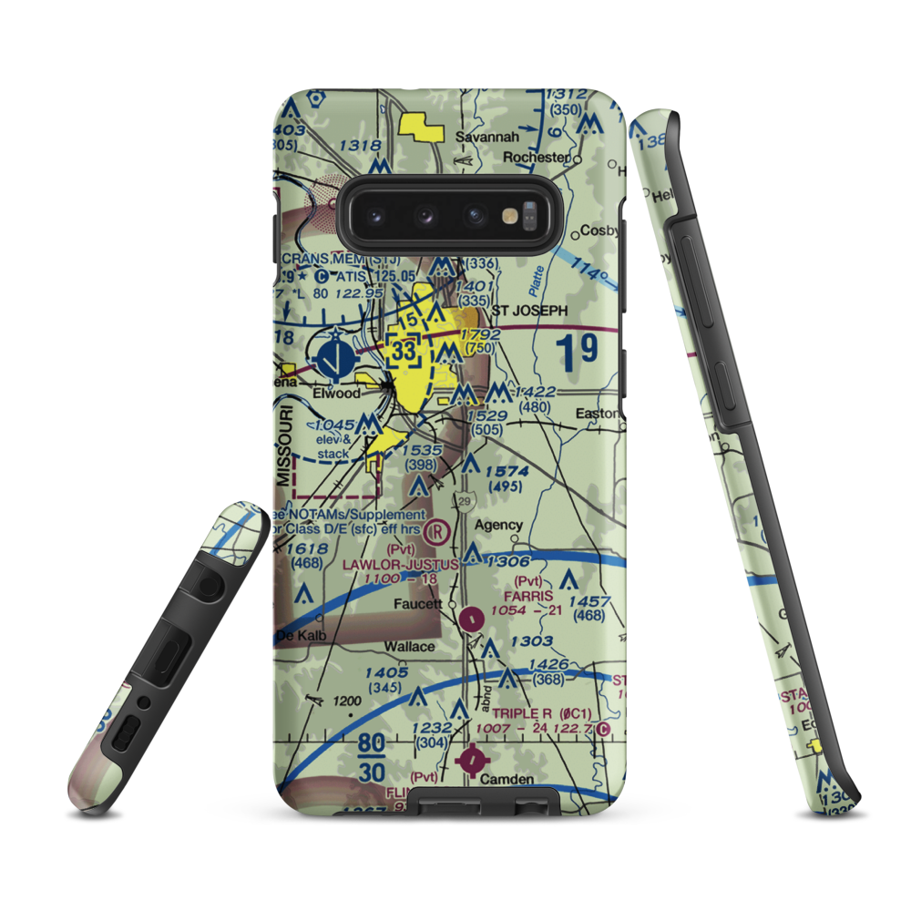 Butch's Strip STOLport (44MO) VFR Sectional Samsung Phone Case Samsung Galaxy S10 Plus model shown