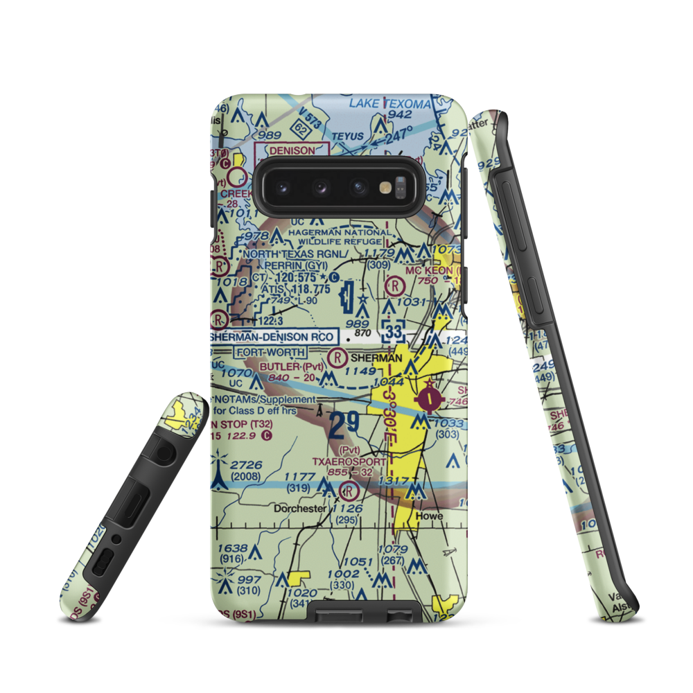 Butler Airport (11TX) VFR Sectional Samsung Phone Case Samsung Galaxy S10 model shown