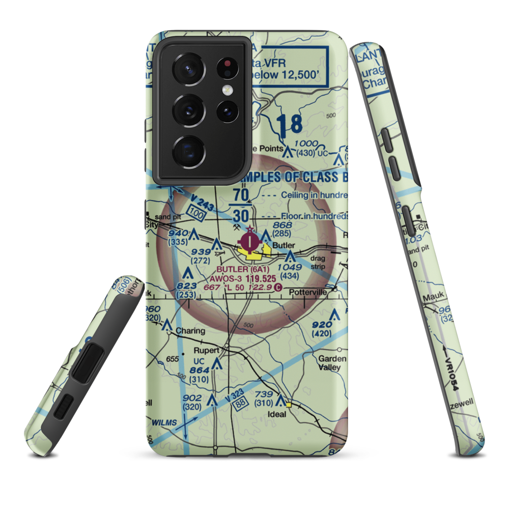 Butler Municipal Airport (6A1) VFR Sectional Samsung Phone Case Samsung Galaxy S21 Ultra model shown