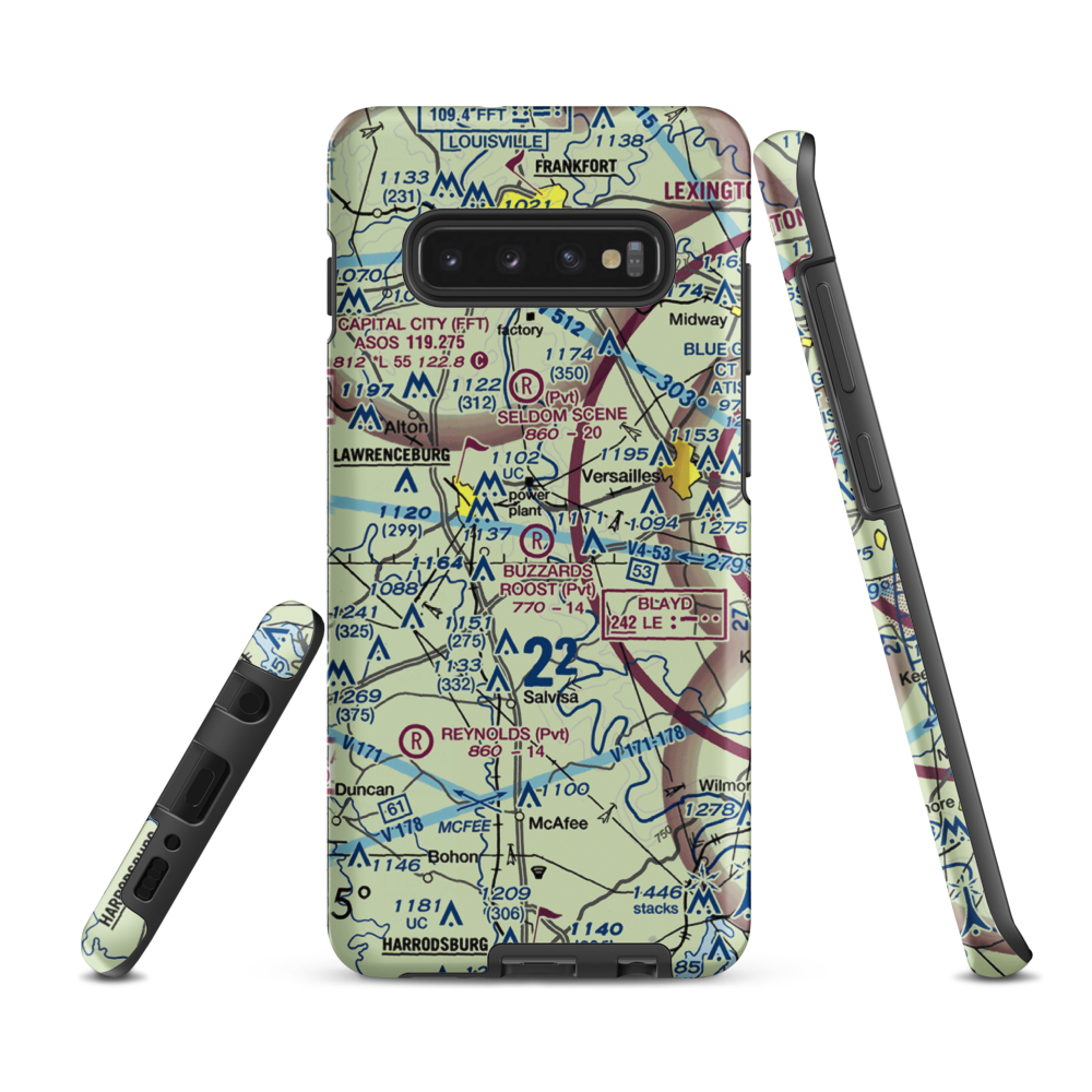 Buzzard's Roost Airport (76KY) VFR Sectional Samsung Phone Case Samsung Galaxy S10 Plus model shown