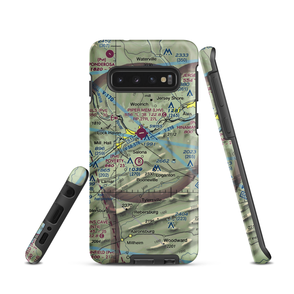 Buzzards Field (PA18) VFR Sectional Samsung Phone Case Samsung Galaxy S10 model shown