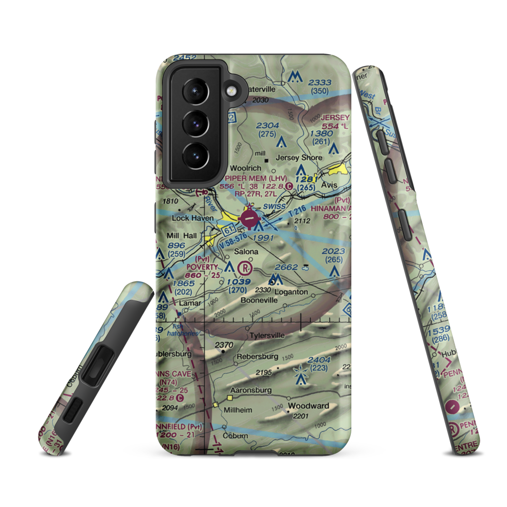 Buzzards Field (PA18) VFR Sectional Samsung Phone Case Samsung Galaxy S21 Ultra model shown