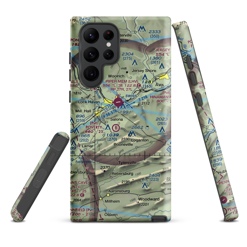 Buzzards Field (PA18) VFR Sectional Samsung Phone Case Samsung Galaxy S22 Ultra model shown