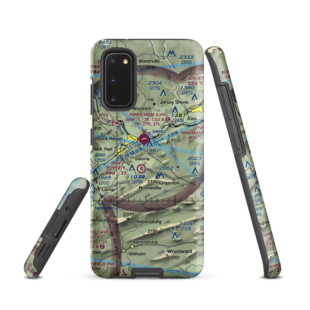Buzzards Field (PA18) VFR Sectional Samsung Phone Case Samsung Galaxy S20 model shown