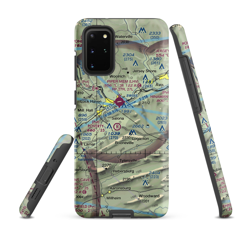 Buzzards Field (PA18) VFR Sectional Samsung Phone Case Samsung Galaxy S20 Plus model shown