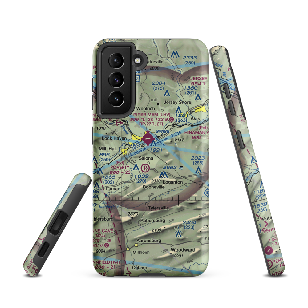 Buzzards Field (PA18) VFR Sectional Samsung Phone Case Samsung Galaxy S21 model shown