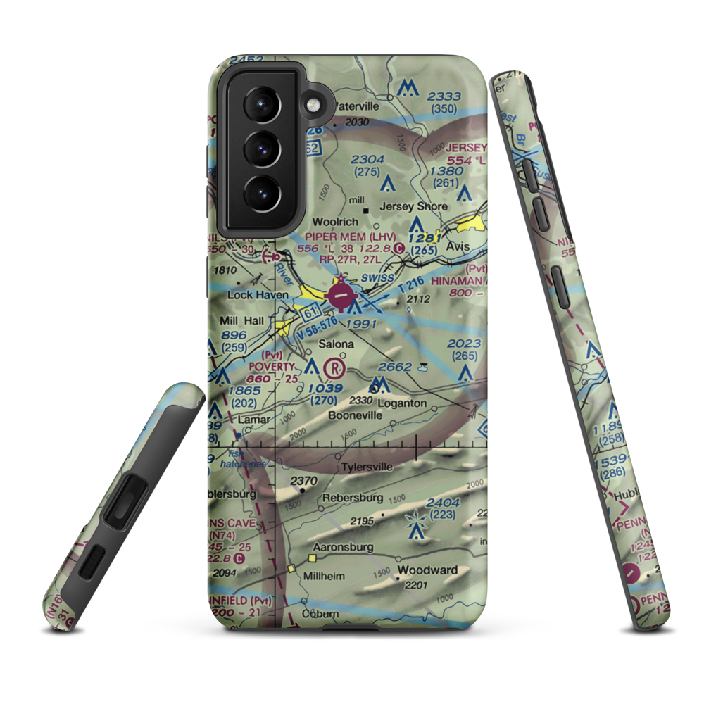 Buzzards Field (PA18) VFR Sectional Samsung Phone Case Samsung Galaxy S21 FE model shown
