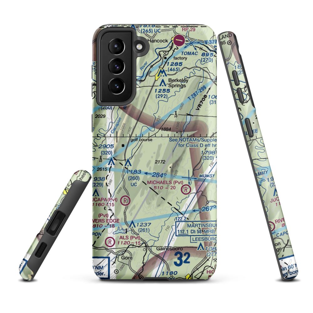 Buzzards Gap Ultralightport (WV61) VFR Sectional Samsung Phone Case Samsung Galaxy S21 FE model shown