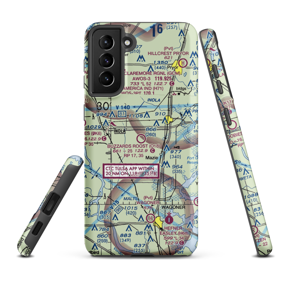 Buzzards Roost Airport (O18) VFR Sectional Samsung Phone Case Samsung Galaxy S21 FE model shown