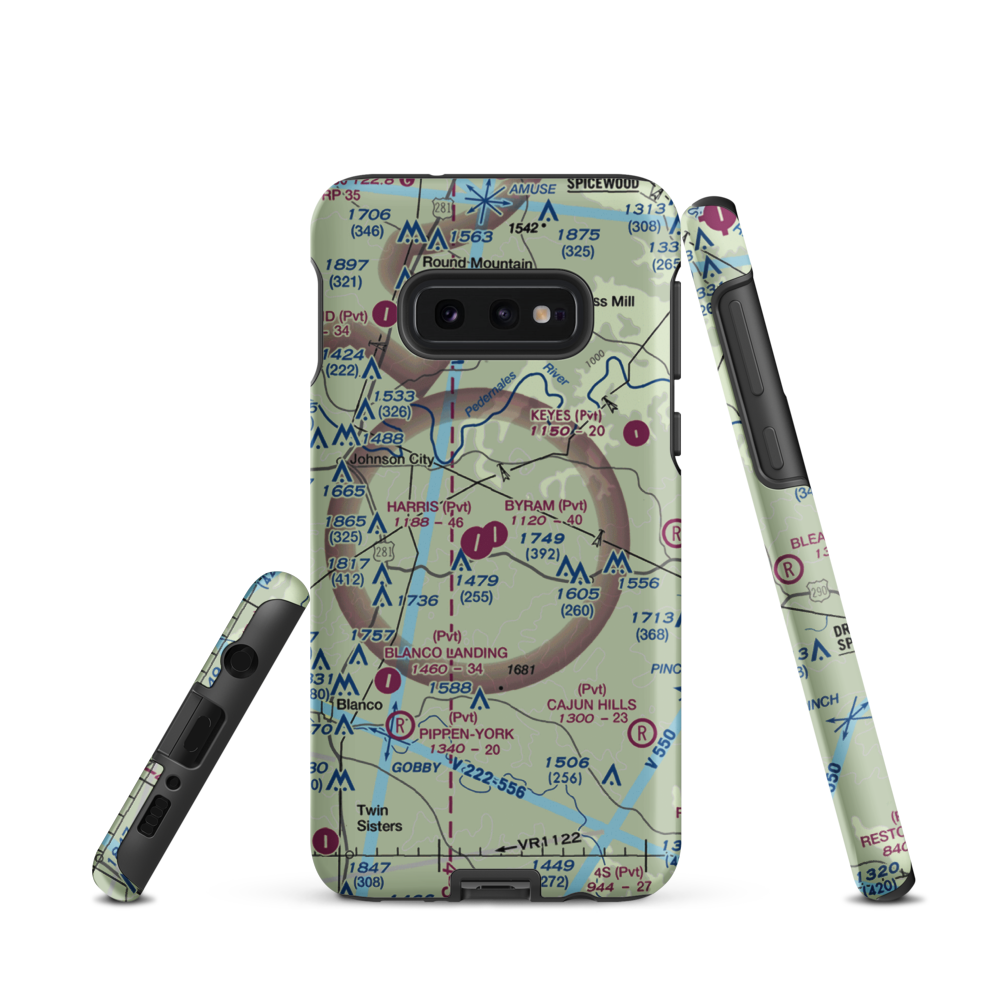 Byram Ranch Airport (63XS) VFR Sectional Samsung Phone Case Samsung Galaxy S10e model shown