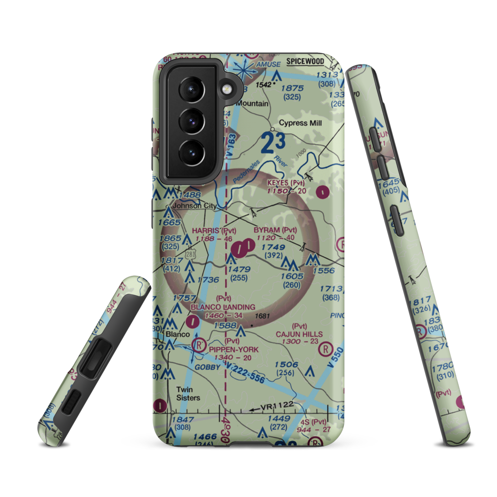 Byram Ranch Airport (63XS) VFR Sectional Samsung Phone Case Samsung Galaxy S21 FE model shown