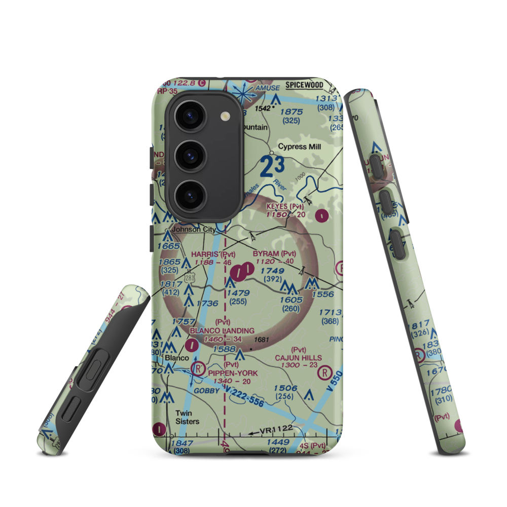 Byram Ranch Airport (63XS) VFR Sectional Samsung Phone Case Samsung Galaxy S23 model shown