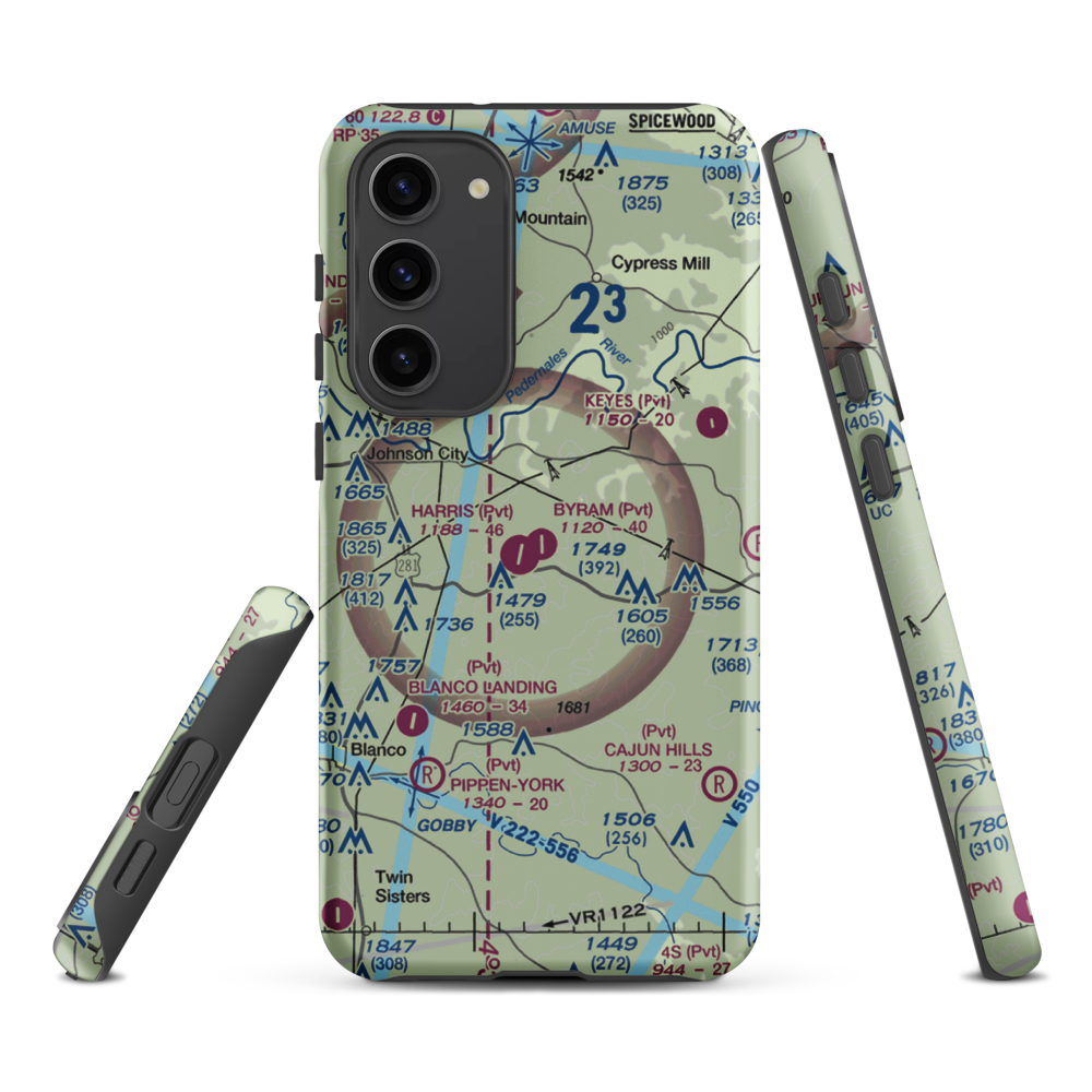 Byram Ranch Airport (63XS) VFR Sectional Samsung Phone Case Samsung Galaxy S23 Plus model shown