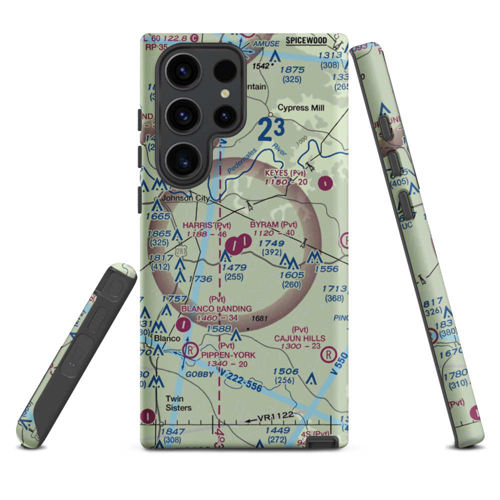Byram Ranch Airport (63XS) VFR Sectional Samsung Phone Case Samsung Galaxy S23 Ultra model shown