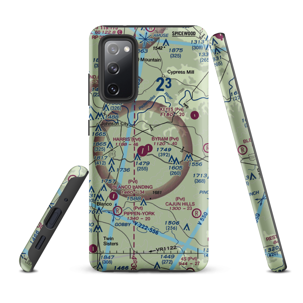 Byram Ranch Airport (63XS) VFR Sectional Samsung Phone Case Samsung Galaxy S20 FE model shown