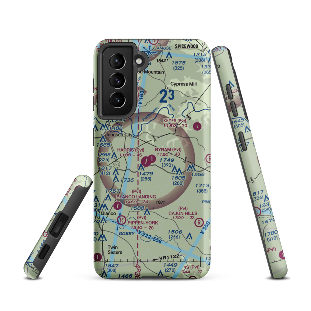 Byram Ranch Airport (63XS) VFR Sectional Samsung Phone Case Samsung Galaxy S21 model shown