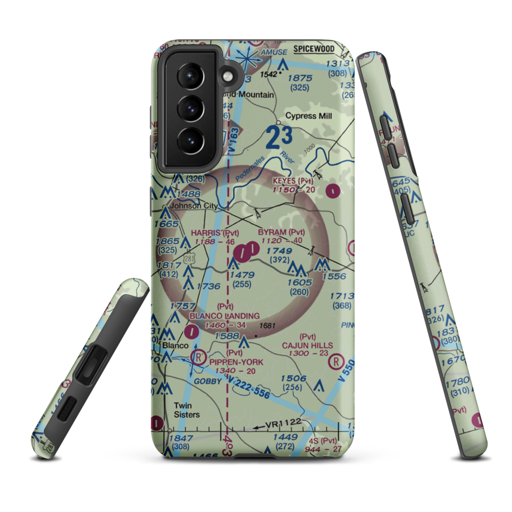 Byram Ranch Airport (63XS) VFR Sectional Samsung Phone Case Samsung Galaxy S21 Plus model shown