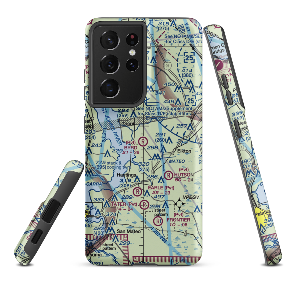 Byrd Air Field (5FL4) VFR Sectional Samsung Phone Case Samsung Galaxy S21 Plus model shown