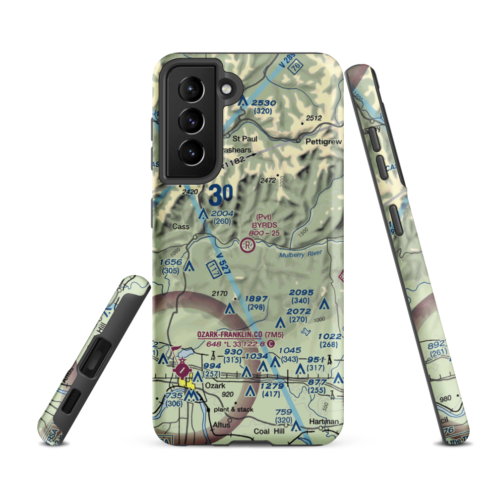 Byrd's Backcountry Airstrip (51AR) VFR Sectional Samsung Phone Case Samsung Galaxy S21 FE model shown