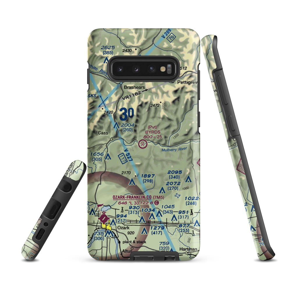 Byrd's Backcountry Airstrip (51AR) VFR Sectional Samsung Phone Case Samsung Galaxy S10 Plus model shown