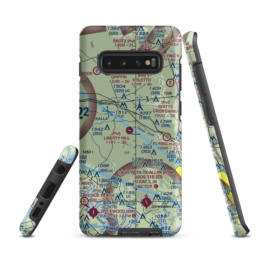 C F C Aviation Ranch Airport (XS12) VFR Sectional Samsung Phone Case Samsung Galaxy S10 Plus model shown