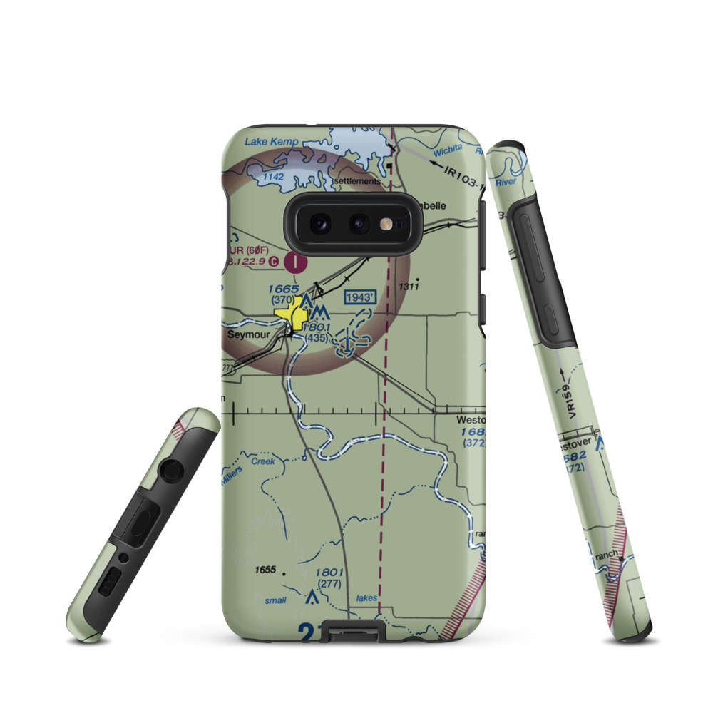 C Lazy T Ranch Airport (TS20) VFR Sectional Samsung Phone Case Samsung Galaxy S10 Plus model shown