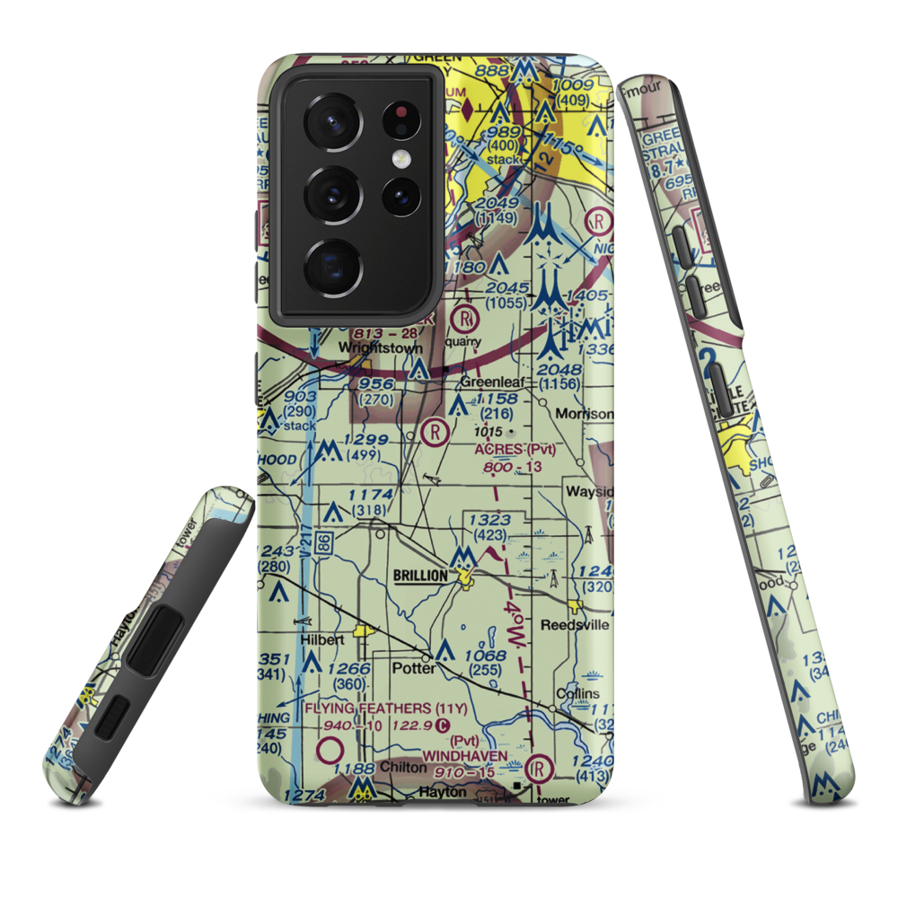 C. R. Acres Airport (2WS3) VFR Sectional Samsung Phone Case Samsung Galaxy S21 Plus model shown