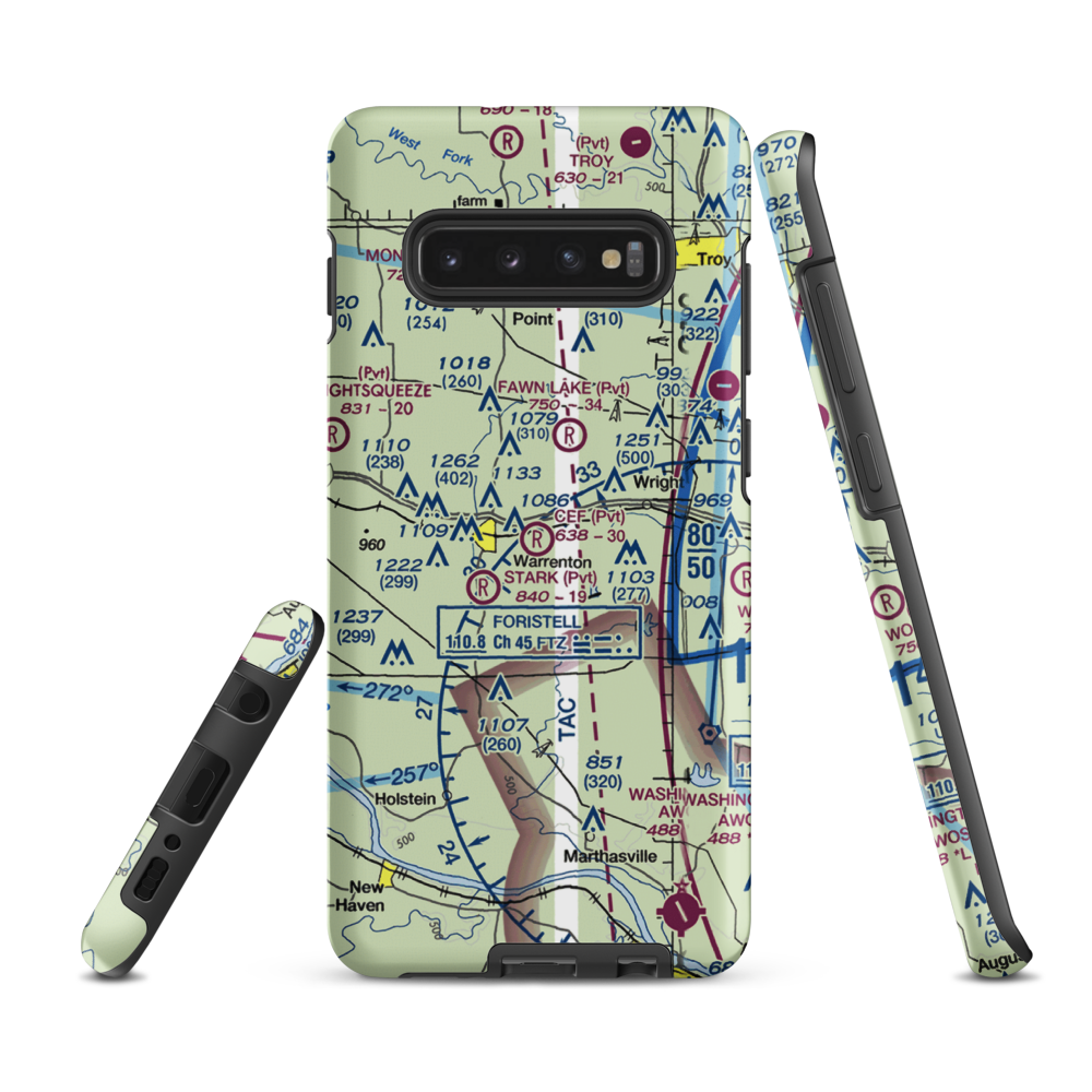 C.E.F. Airport (MU02) VFR Sectional Samsung Phone Case Samsung Galaxy S10 Plus model shown
