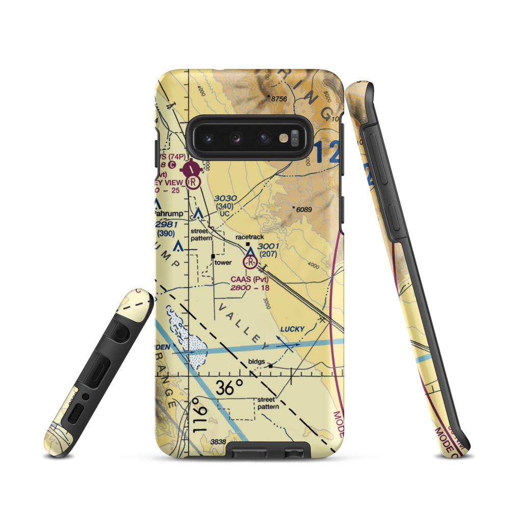 Caas Airport (NV98) VFR Sectional Samsung Phone Case Samsung Galaxy S10 model shown
