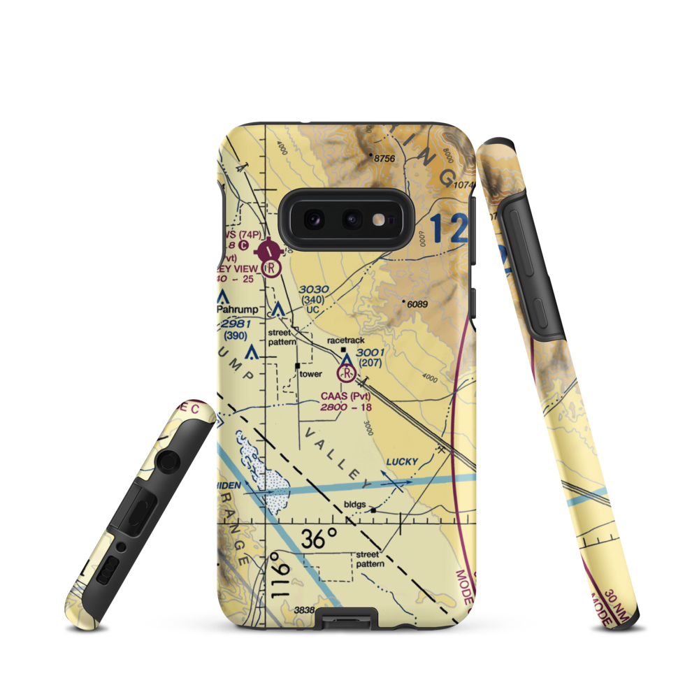 Caas Airport (NV98) VFR Sectional Samsung Phone Case Samsung Galaxy S10e model shown