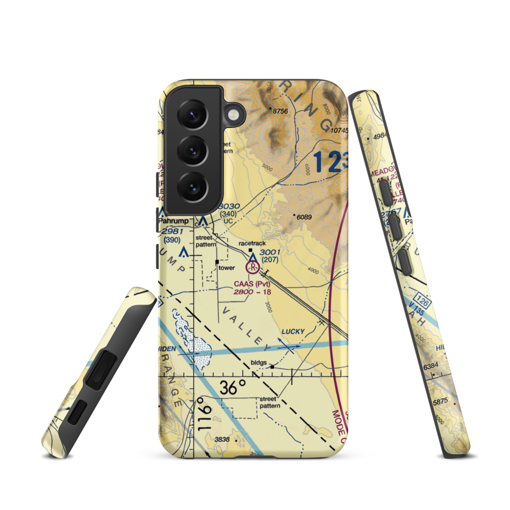 Caas Airport (NV98) VFR Sectional Samsung Phone Case Samsung Galaxy S22 model shown