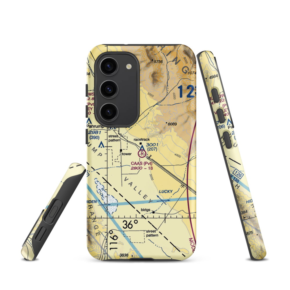 Caas Airport (NV98) VFR Sectional Samsung Phone Case Samsung Galaxy S23 model shown
