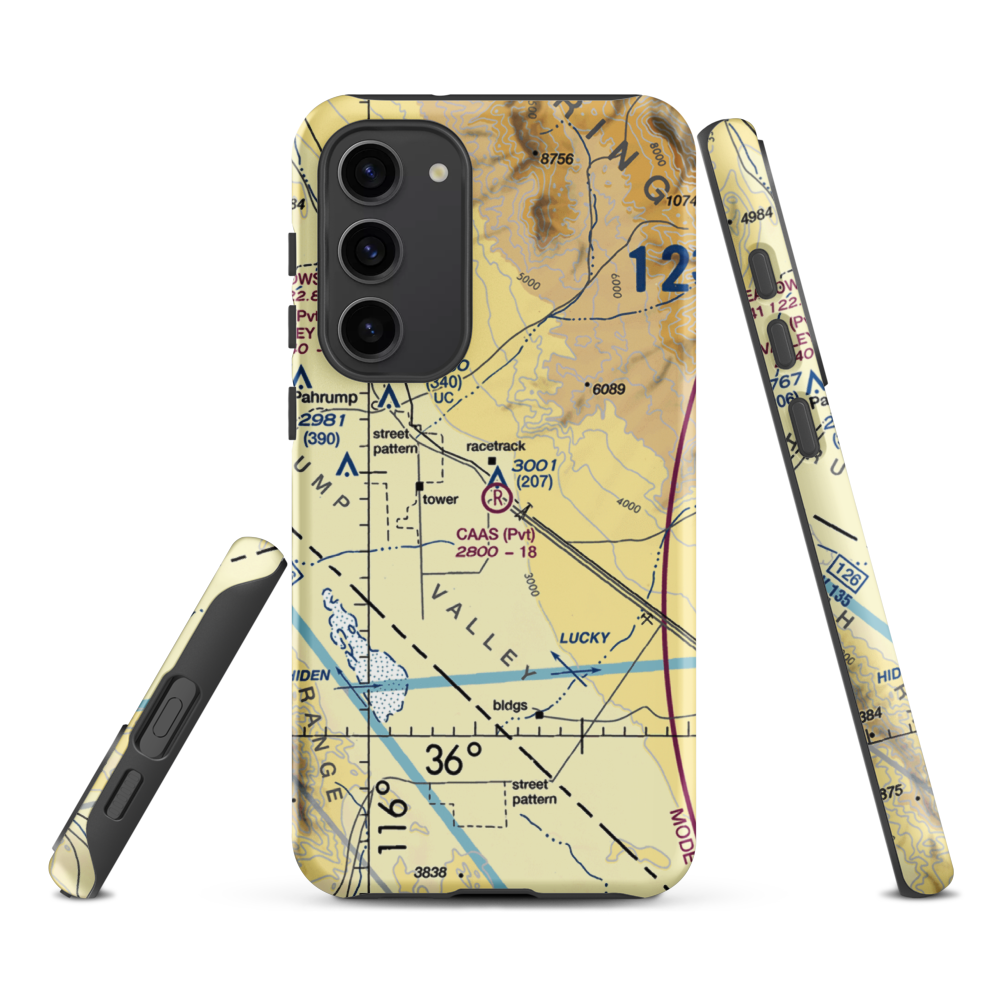 Caas Airport (NV98) VFR Sectional Samsung Phone Case Samsung Galaxy S23 Plus model shown
