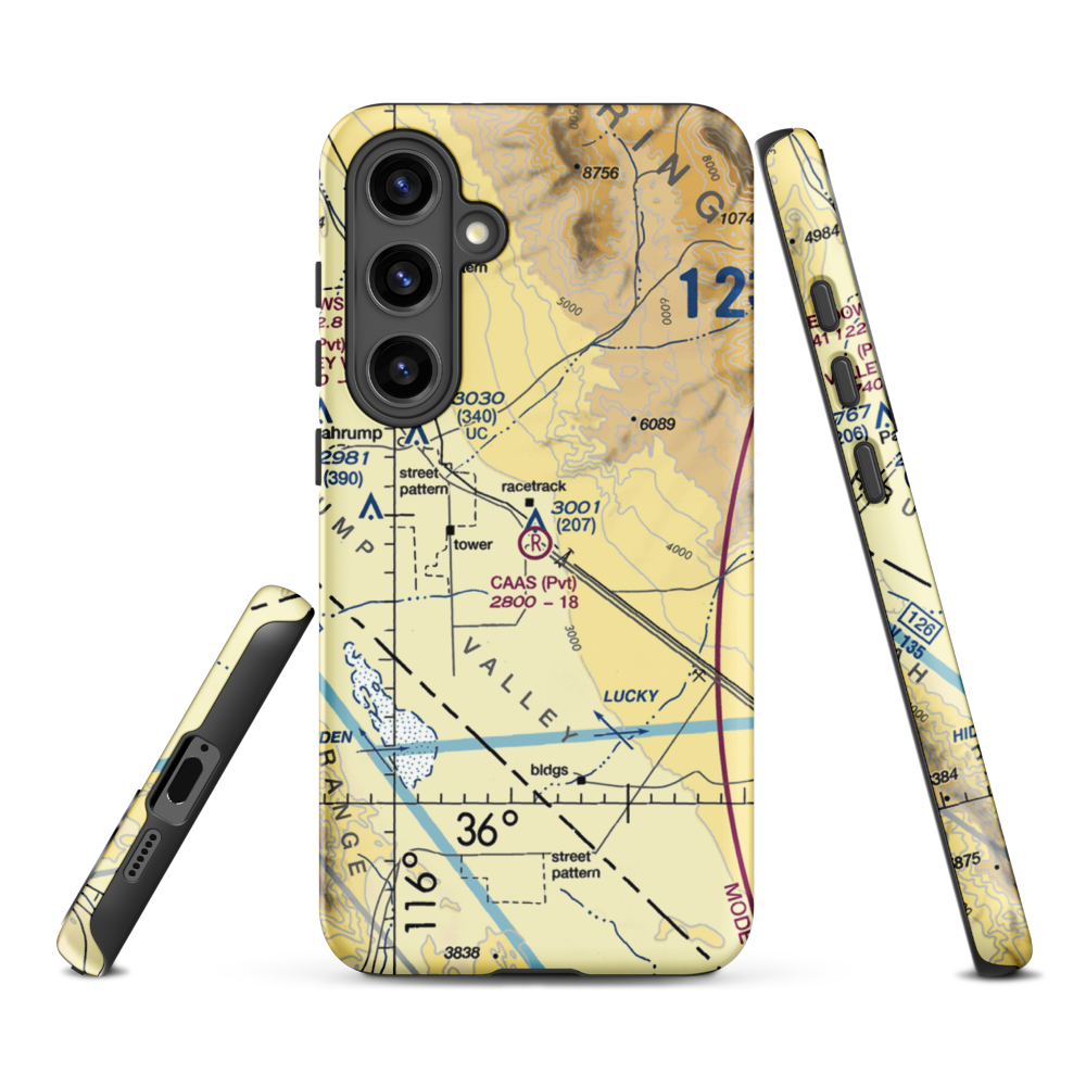 Caas Airport (NV98) VFR Sectional Samsung Phone Case Samsung Galaxy S24 Plus model shown
