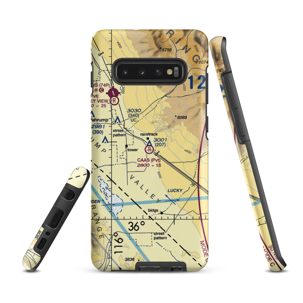 Caas Airport (NV98) VFR Sectional Samsung Phone Case Samsung Galaxy S10 Plus model shown