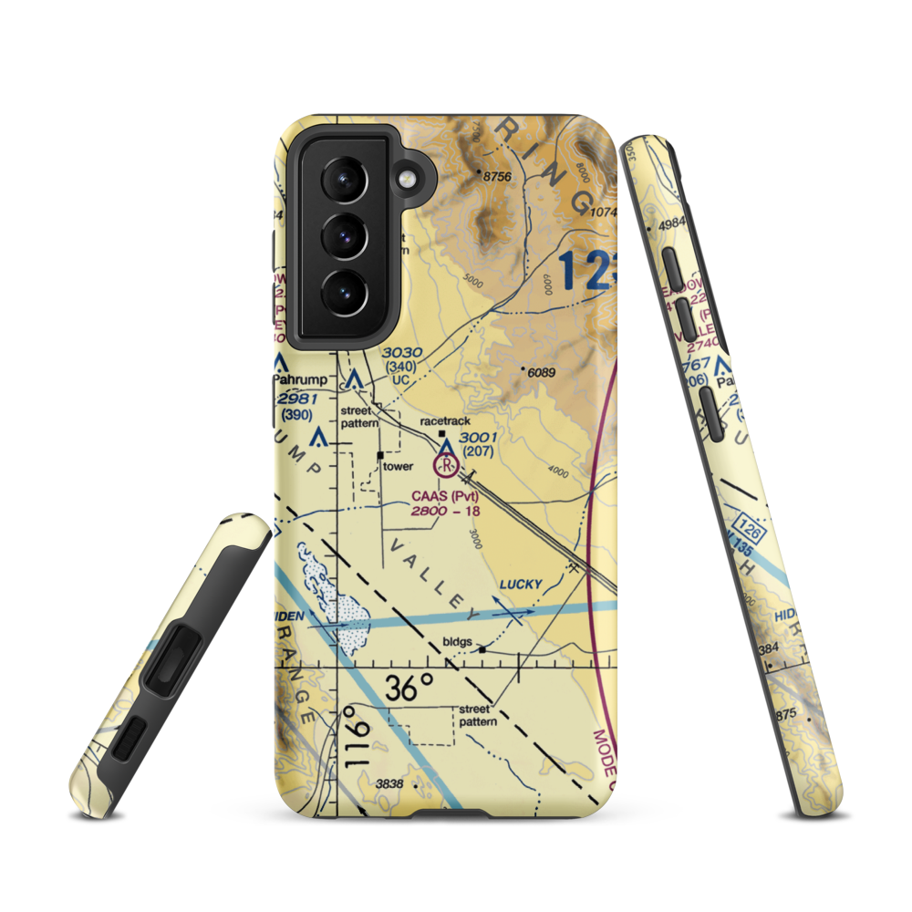 Caas Airport (NV98) VFR Sectional Samsung Phone Case Samsung Galaxy S21 model shown