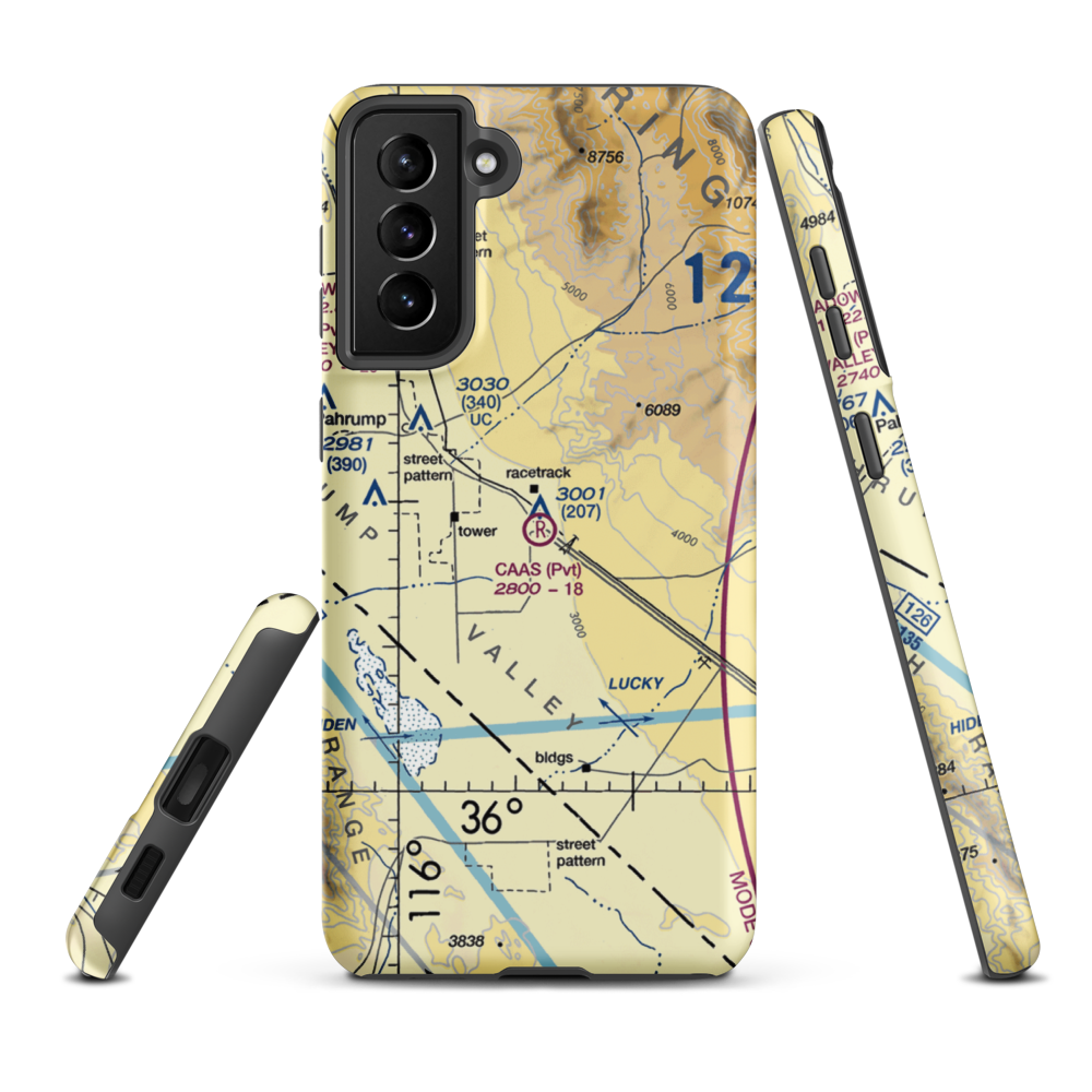 Caas Airport (NV98) VFR Sectional Samsung Phone Case Samsung Galaxy S21 FE model shown