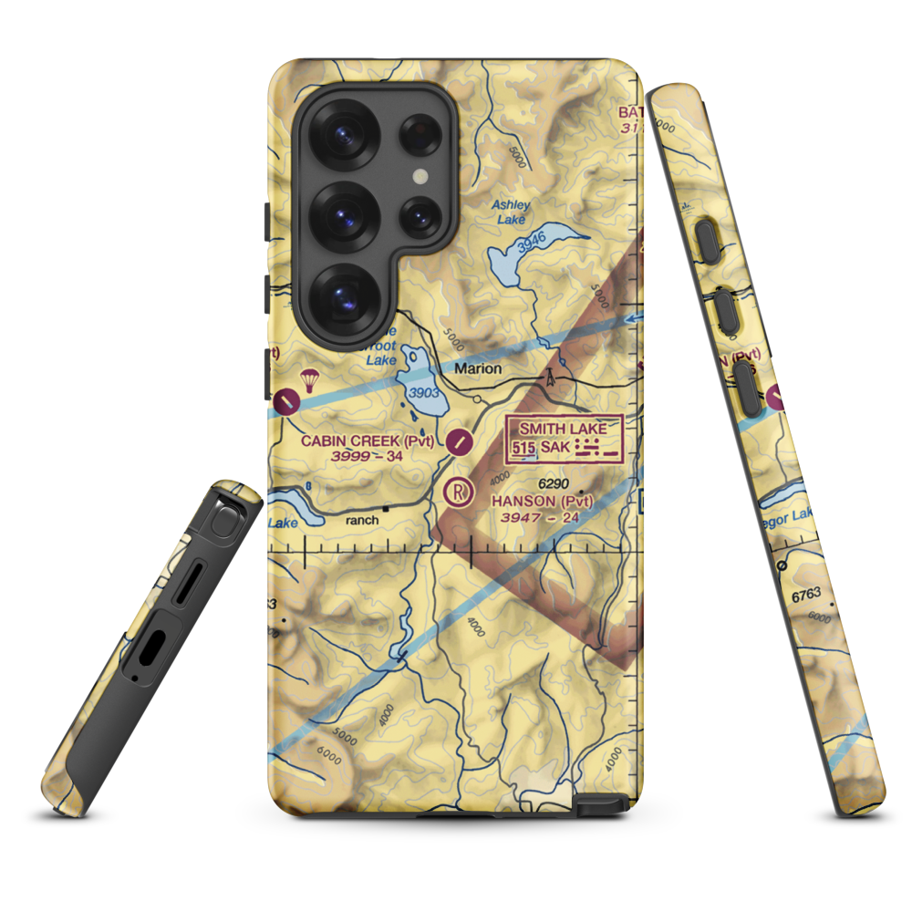 Cabin Creek Landing Airport (97MT) VFR Sectional Samsung Phone Case Samsung Galaxy S25 Ultra model shown