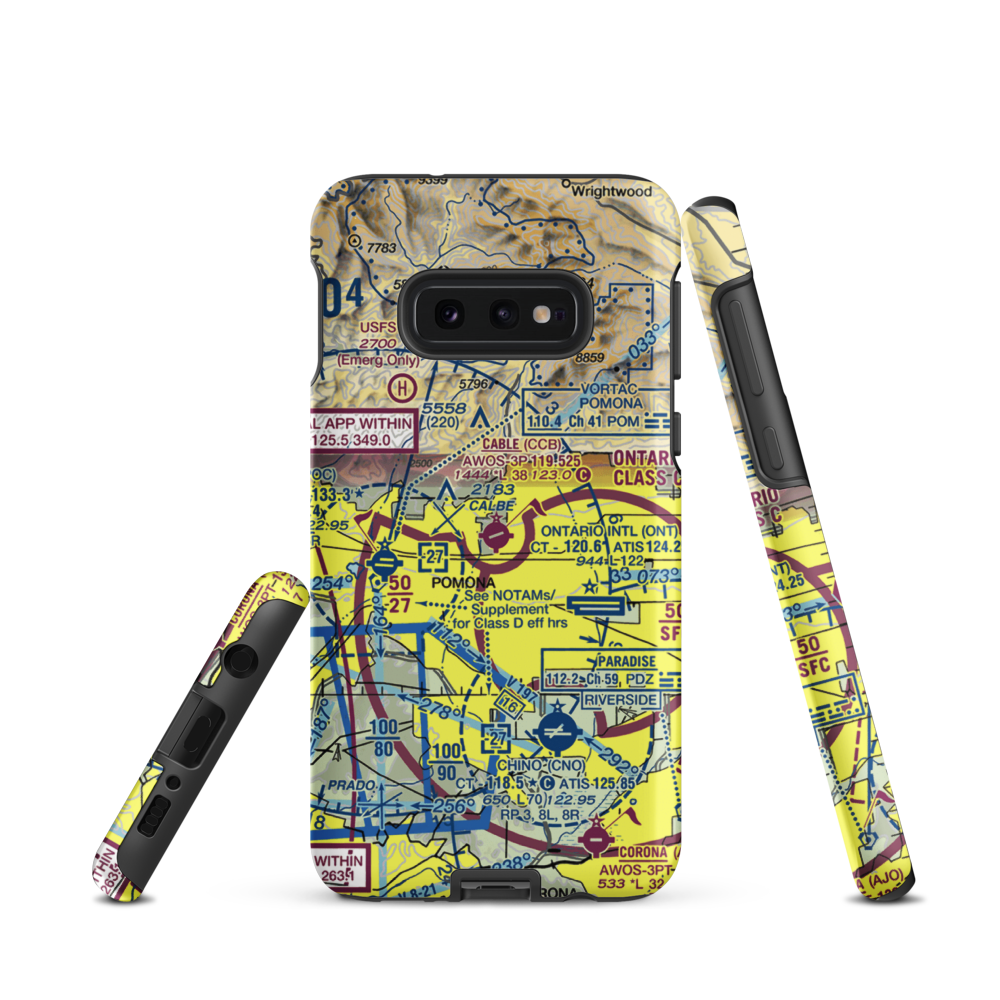 Cable Airport (CCB) VFR Sectional Samsung Phone Case Samsung Galaxy S10e model shown