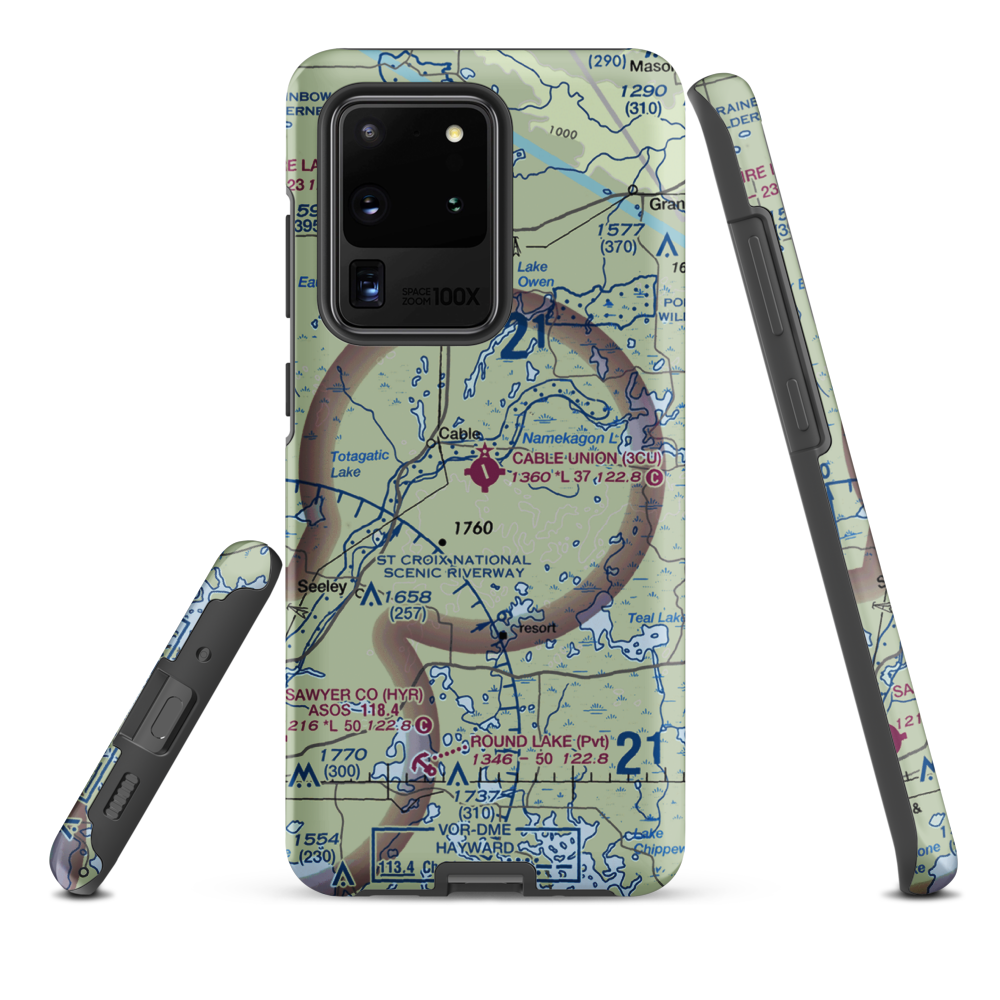 Cable Union Airport (3CU) VFR Sectional Samsung Phone Case Samsung Galaxy S20 Ultra model shown