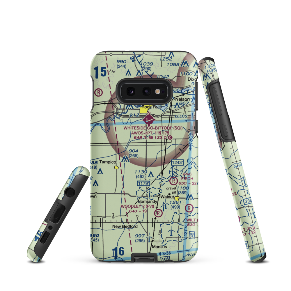 Cady Aerial RLA Restricted Landing Area (0IS3) VFR Sectional Samsung Phone Case Samsung Galaxy S10e model shown