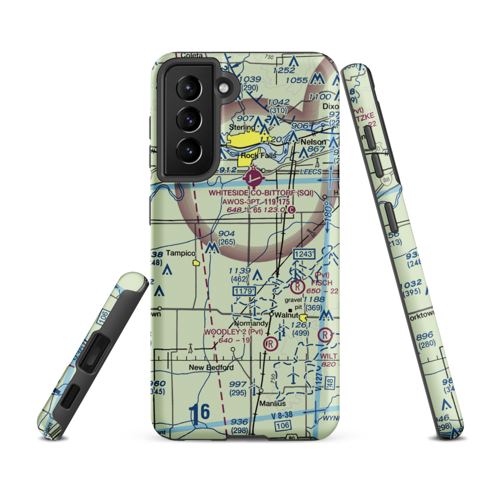 Cady Aerial RLA Restricted Landing Area (0IS3) VFR Sectional Samsung Phone Case Samsung Galaxy S21 FE model shown