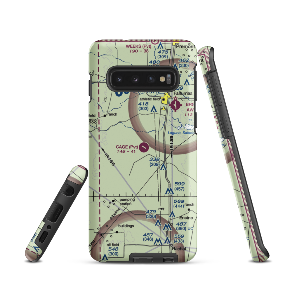 Cage Ranch Airport (7TE2) VFR Sectional Samsung Phone Case Samsung Galaxy S10 model shown